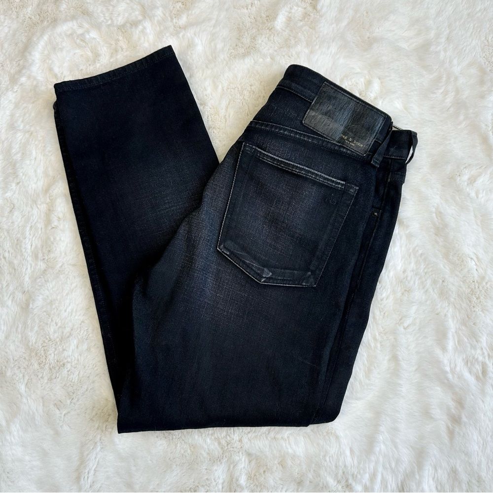 Rag & Bone Black Maya High Rise Ankle Slim Jean, 27